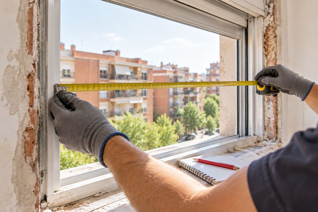 Medición del hueco de la ventana antes de instalar una persiana nueva
